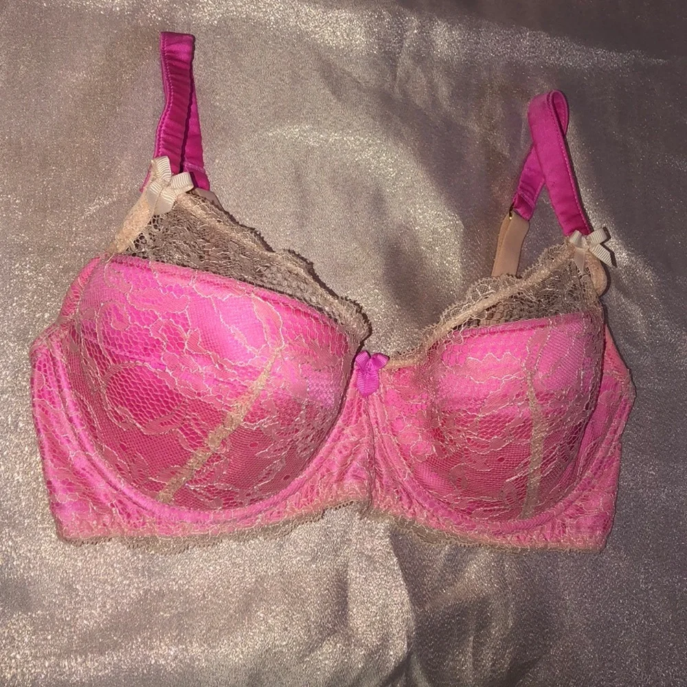 Victoria secret lace bra pink bows satin angel - Picture 5 of 10